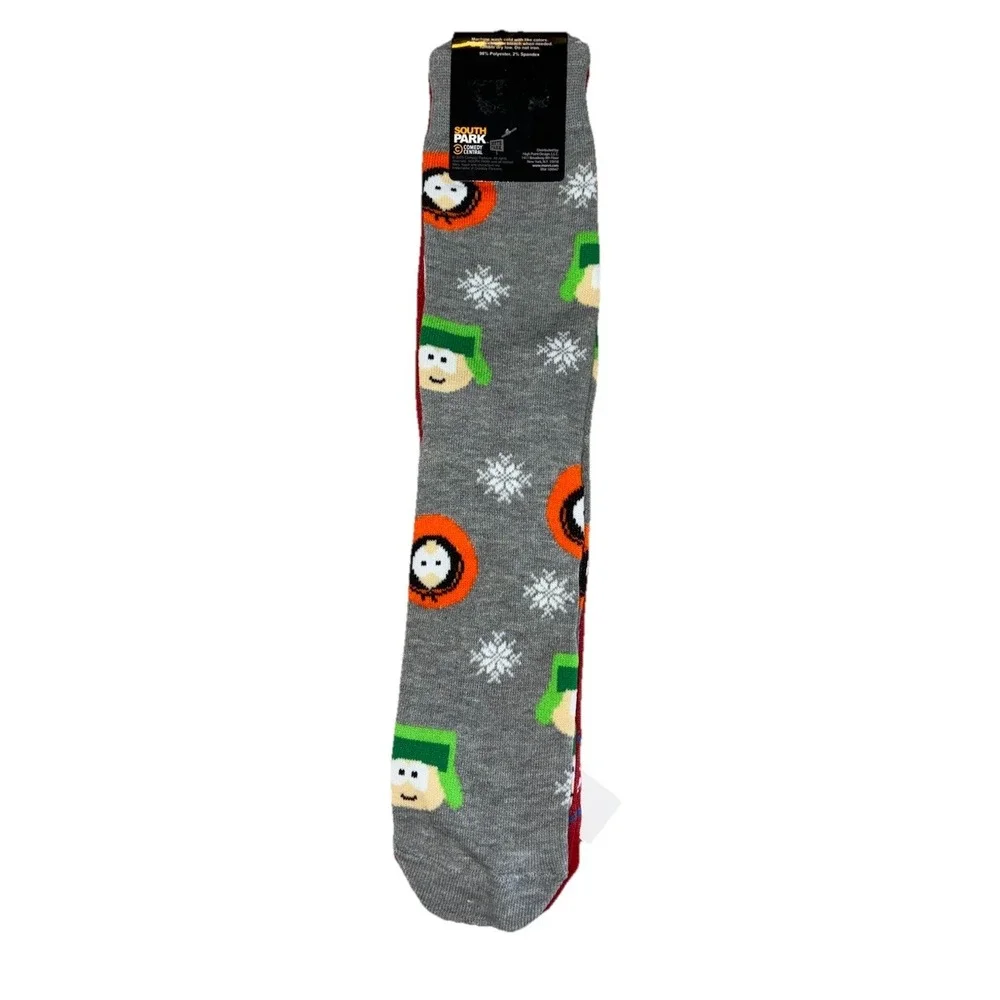 South Park Christmas Crew Socks Men's 6.5-12‎ Cartman 2 Pairs Holiday Gift NEW